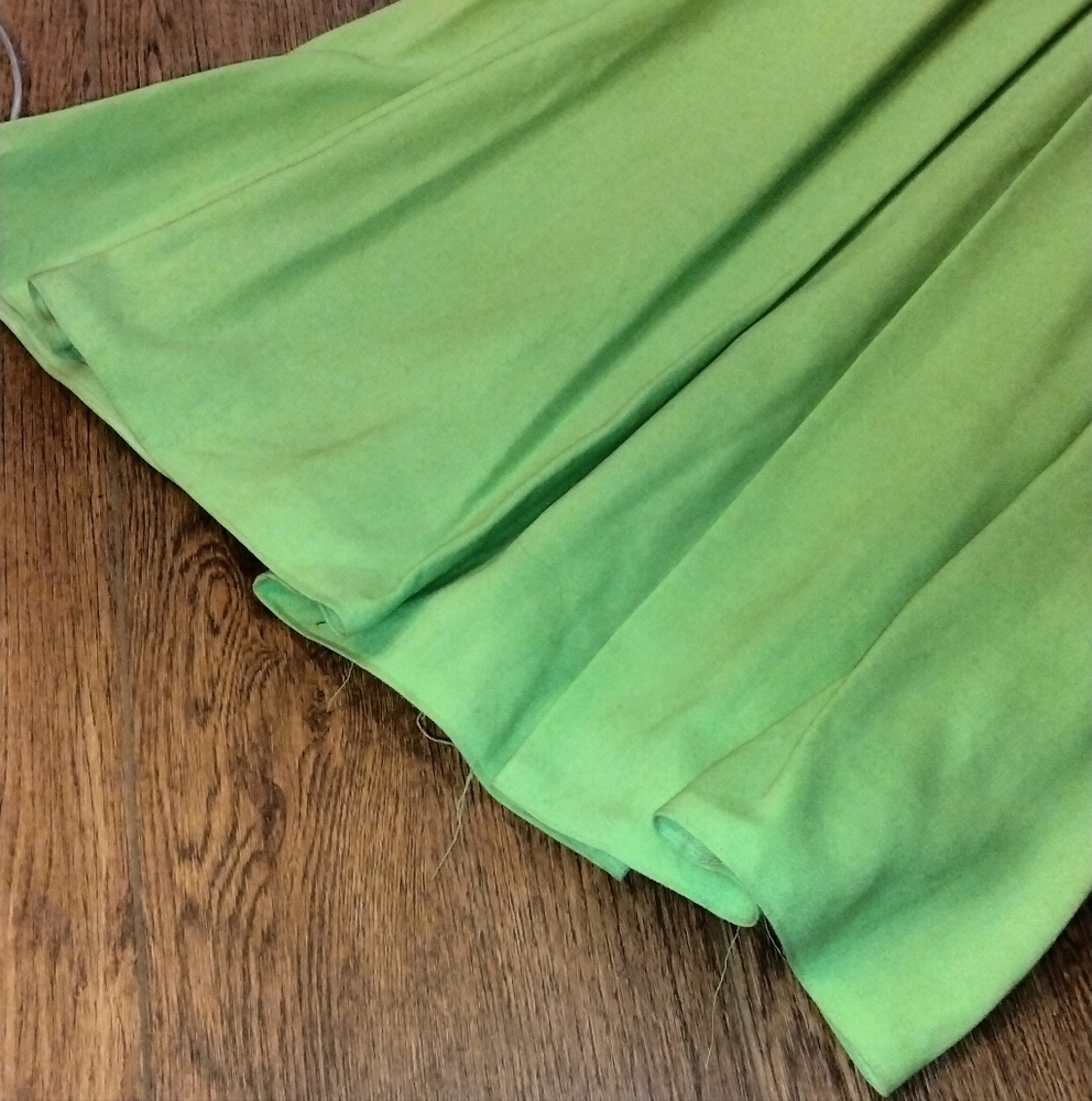 Vintage 1960s 1970s handmade lime green embroidered evening dress gown - Picture 10 of 10